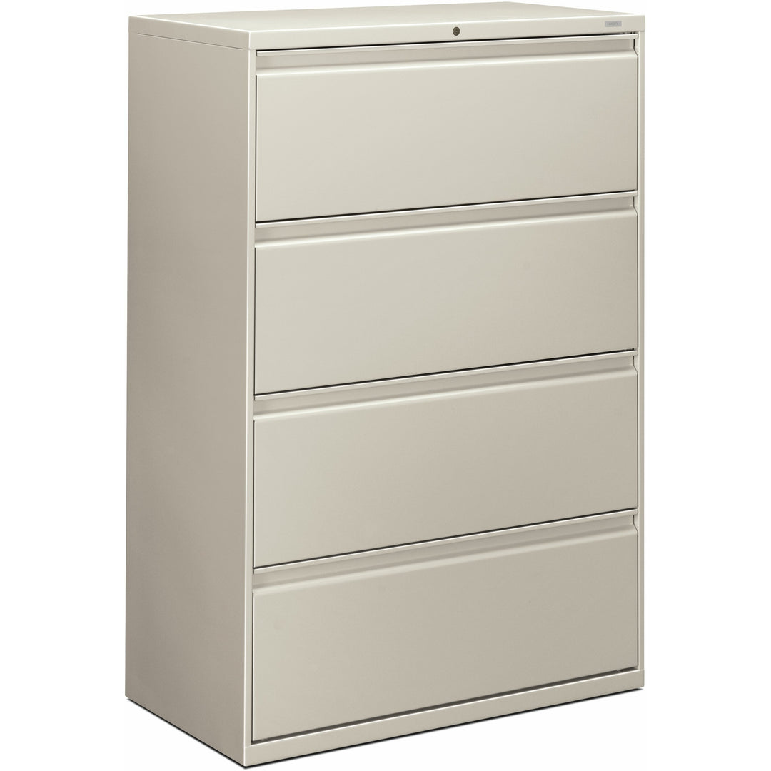 Image of HON® 4-Drawer Lateral File, W/Lock, 36"x19-1/4"x53-1/4", Lt Gray