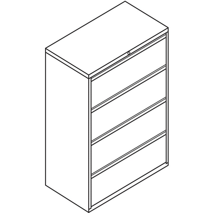 Image of HON® 4-Drawer Lateral File, W/Lock, 36"x19-1/4"x53-1/4", Lt Gray