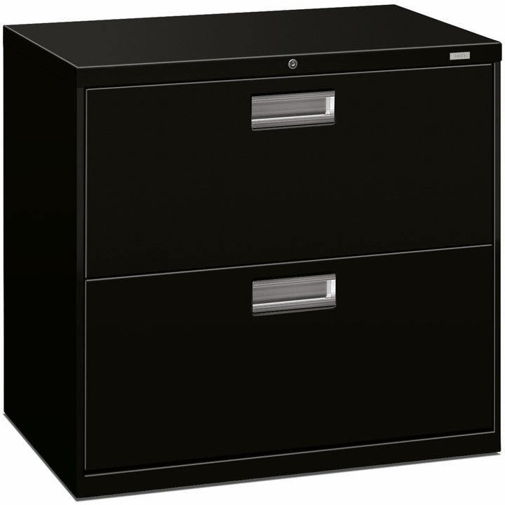 Image of HON® Brigade 600 Series Lateral File, 2 Legal/letter-Size File Drawers, Black, 30" X 18" X 28"