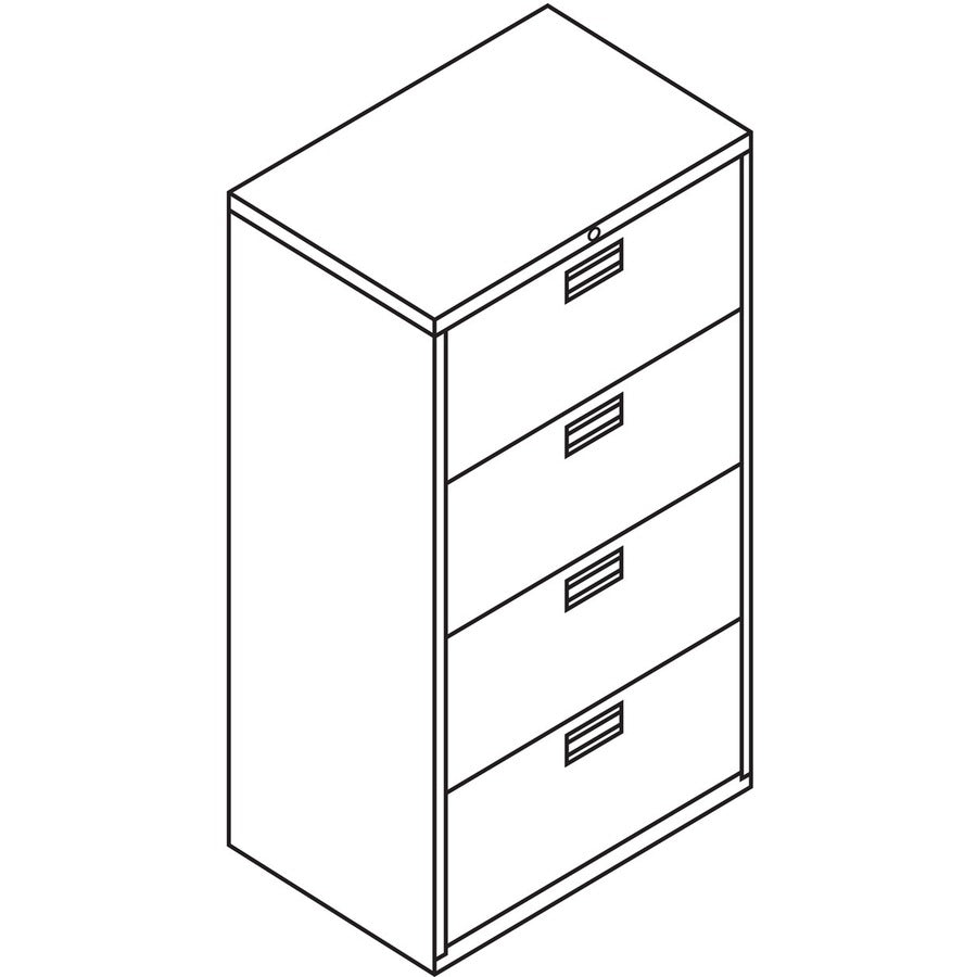 Image of HON® Lateral File, 4 Drawer, w/Lock, 30"x18"x52-1/2", Charcoal