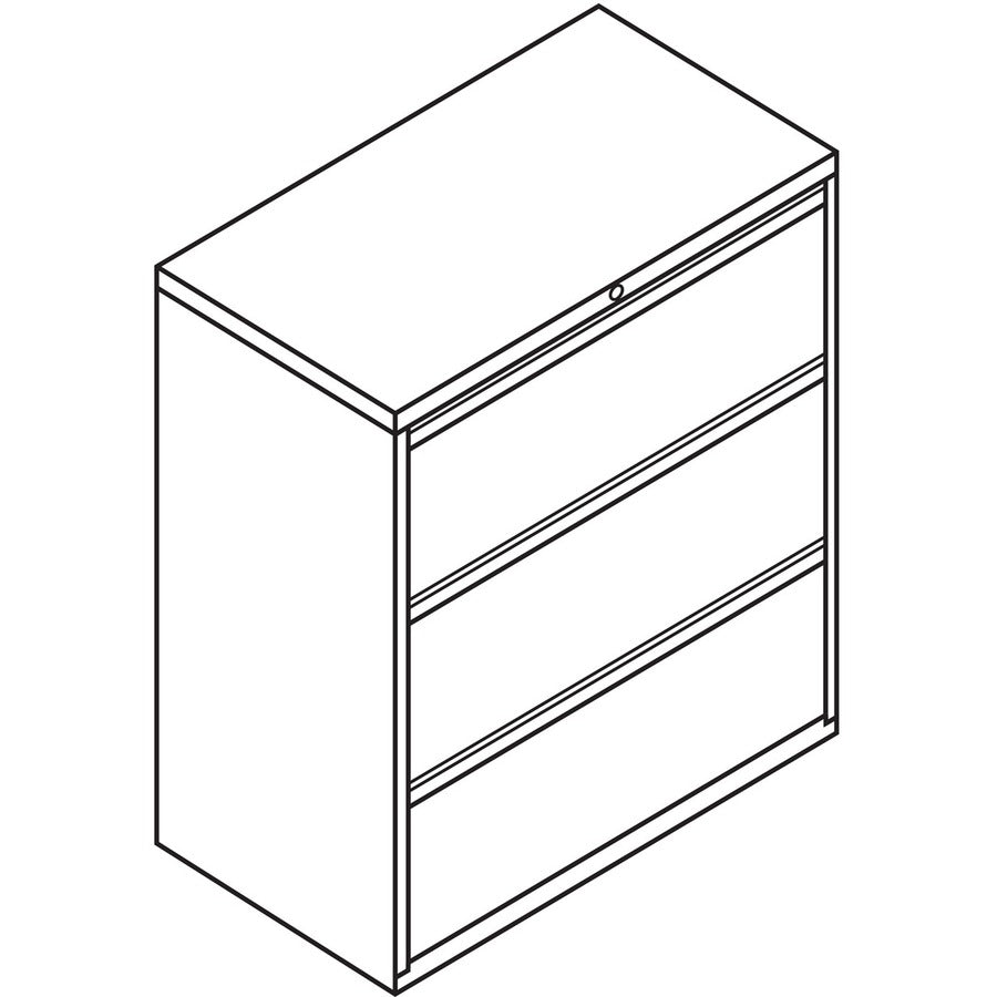 Image of HON® 3-Drawer Lateral File, W/Lock, 36"x19-1/4"x40-7/8", Lt Gray