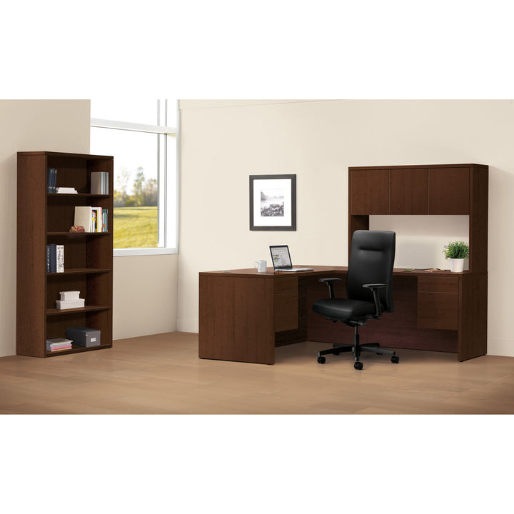 Image of HON® 10500 Series Laminate Bookcase, Five-Shelf, 36w x 13.13d x 71h, Mahogany