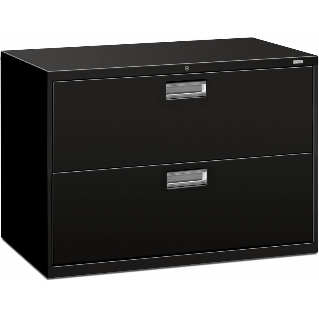 Image of HON® Brigade 600 Series Lateral File, 2 Legal/letter-Size File Drawers, Black, 42" X 18" X 28"