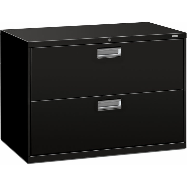 Image of HON® Brigade 600 Series Lateral File, 2 Legal/letter-Size File Drawers, Black, 42" X 18" X 28"