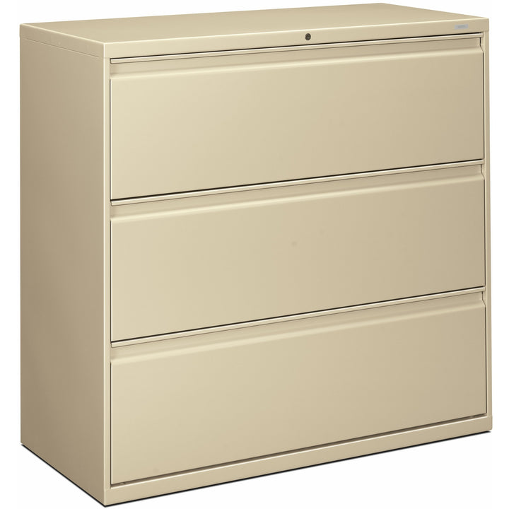 Image of HON® 3-Drawer Lateral File, W/Lock, 42"x19-1/4"x40-7/8", Putty