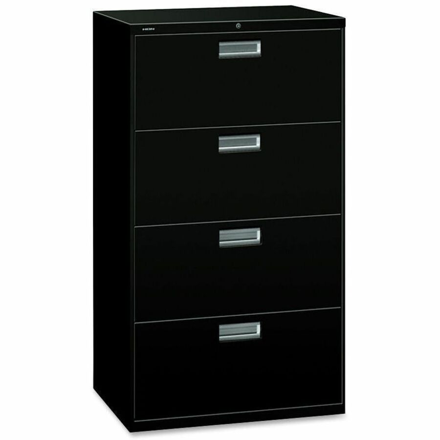 Image of HON® Lateral File, 4 Drawer, w/Lock, 30"x18"x52-1/2", Black