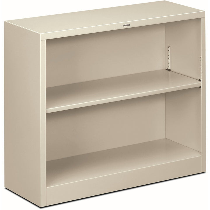 Image of HON® Metal Bookcase, Two-Shelf, 34.5w x 12.63d x 29h, Light Gray