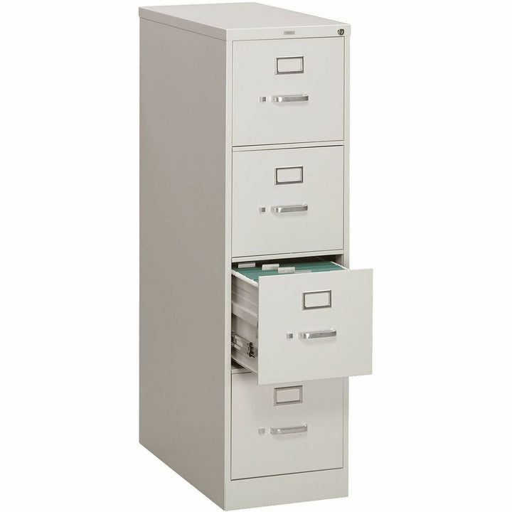 Image of HON® 310 Series Vertical File, 4 Letter-Size File Drawers, Light Gray, 15" X 26.5" X 52"