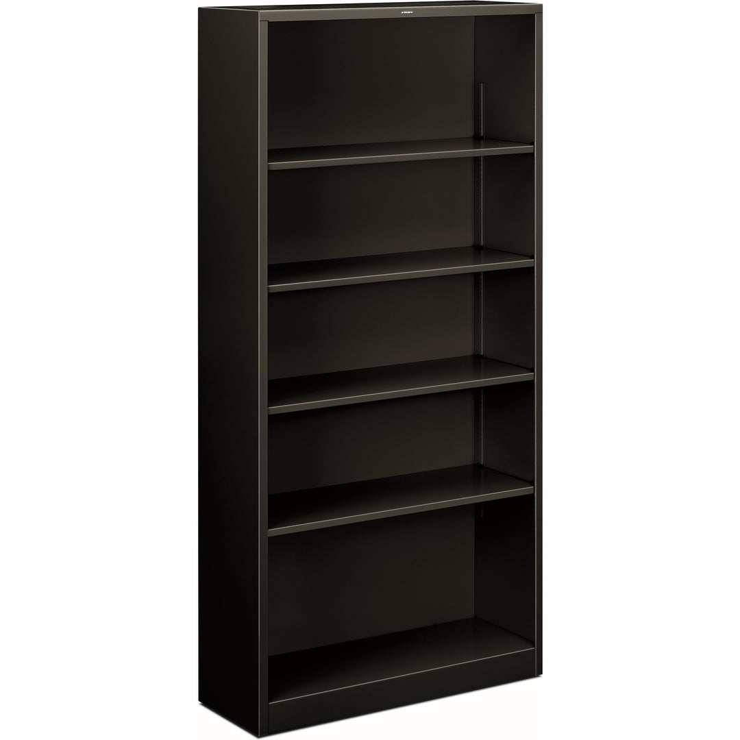 Image of HON® Metal Bookcase, Five-Shelf, 34.5w x 12.63w x 71h, Black