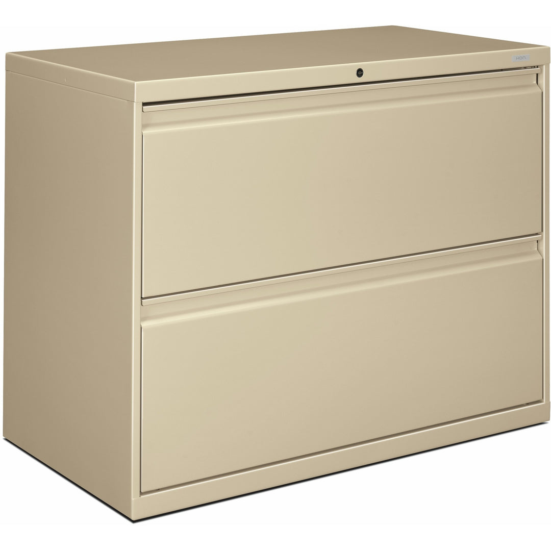 Image of HON® 2-Drawer Lateral File W/Lock, 36"x19-1/4"x28-3/8", Putty