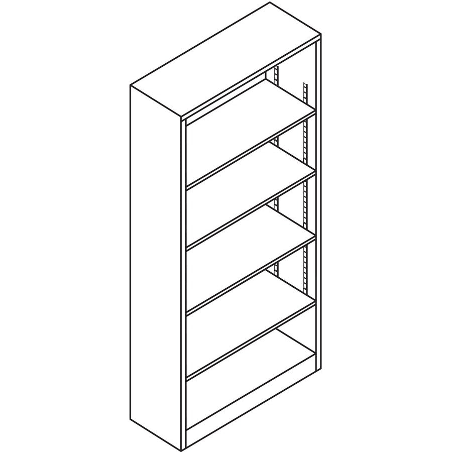 Image of HON® Metal Bookcase, Five-Shelf, 34.5w x 12.63d x 71h, Charcoal