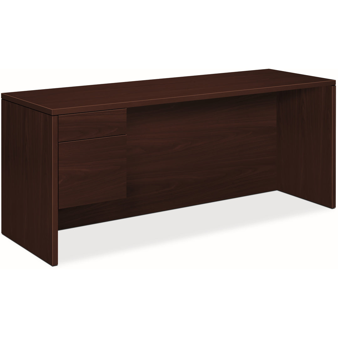 Image of HON® Left Pedestal Credenza, 72"x24"x29-1/2", Mahogany