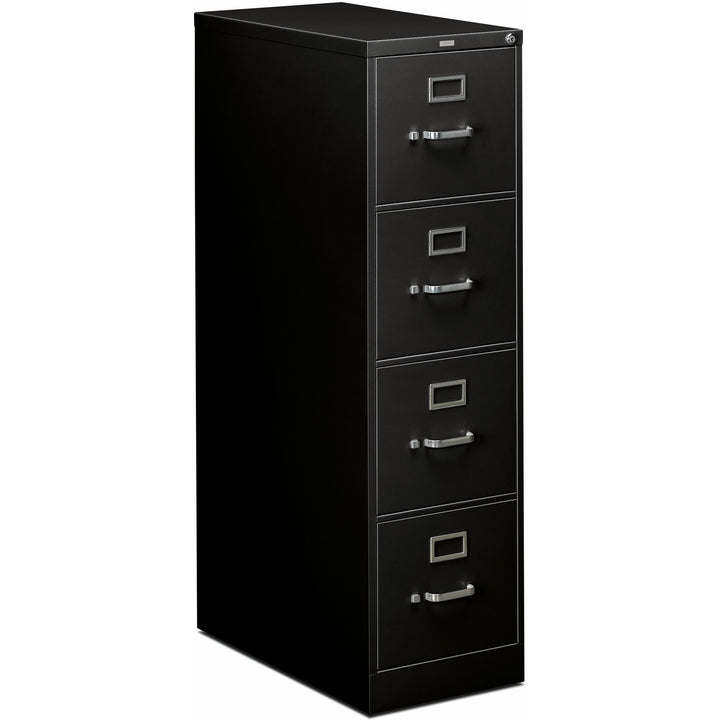 Image of HON® 310 Series Vertical File, 4 Letter-Size File Drawers, Black, 15" X 26.5" X 52"