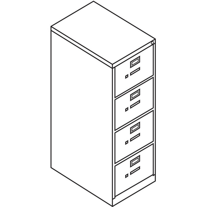 Image of HON® 310 Series Vertical File, 4 Letter-Size File Drawers, Black, 15" X 26.5" X 52"