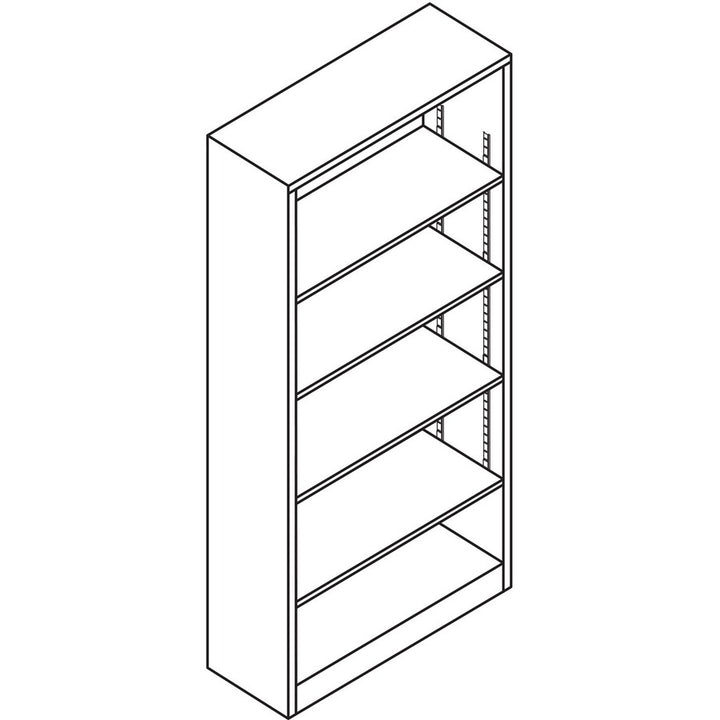 Image of HON® Metal Bookcase, Five-Shelf, 34.5w x 12.63d x 71h, Light Gray