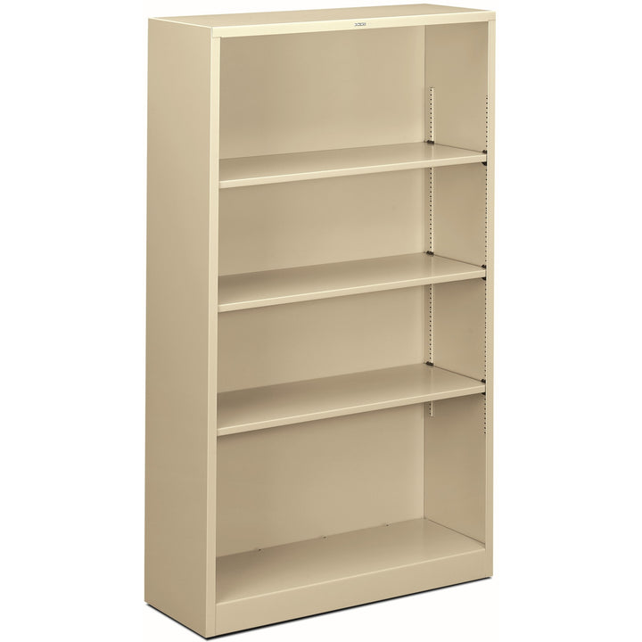 Image of HON® Metal Bookcase, Four-Shelf, 34.5w x 12.63d x 59h, Putty