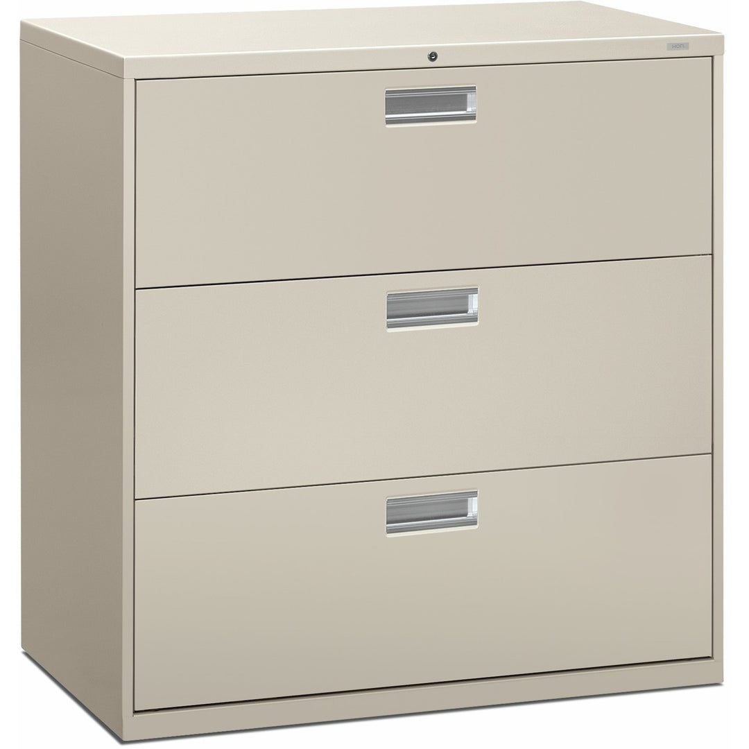 Image of HON® Brigade 600 Series Lateral File, 3 Legal/letter-Size File Drawers, Light Gray, 42" X 18" X 39.13"