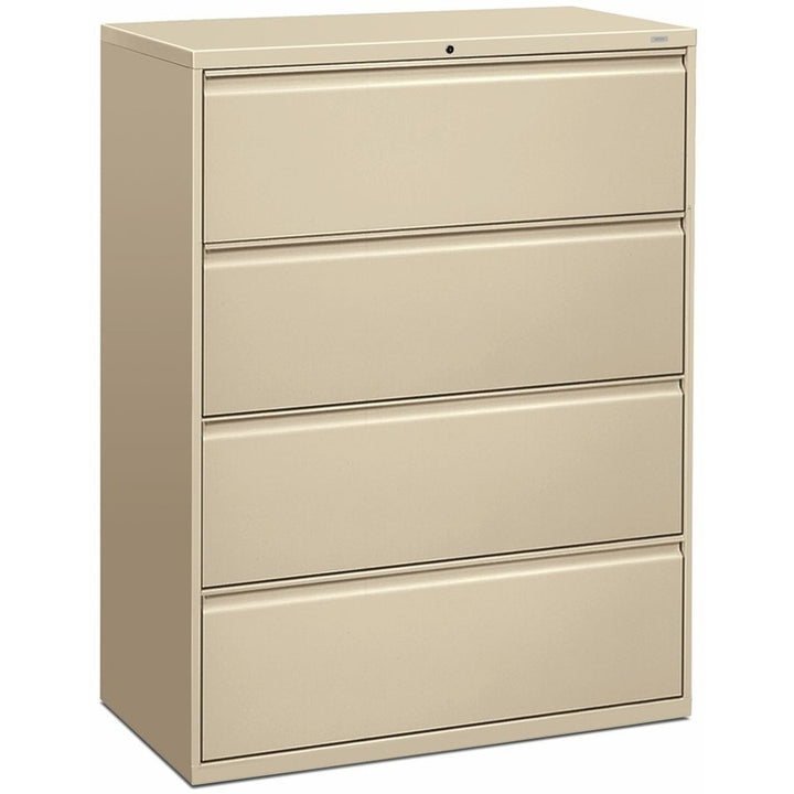Image of HON® 4-Drawer, Lateral File W/Lock, 42"x19-1/4"x53-1/4", Putty
