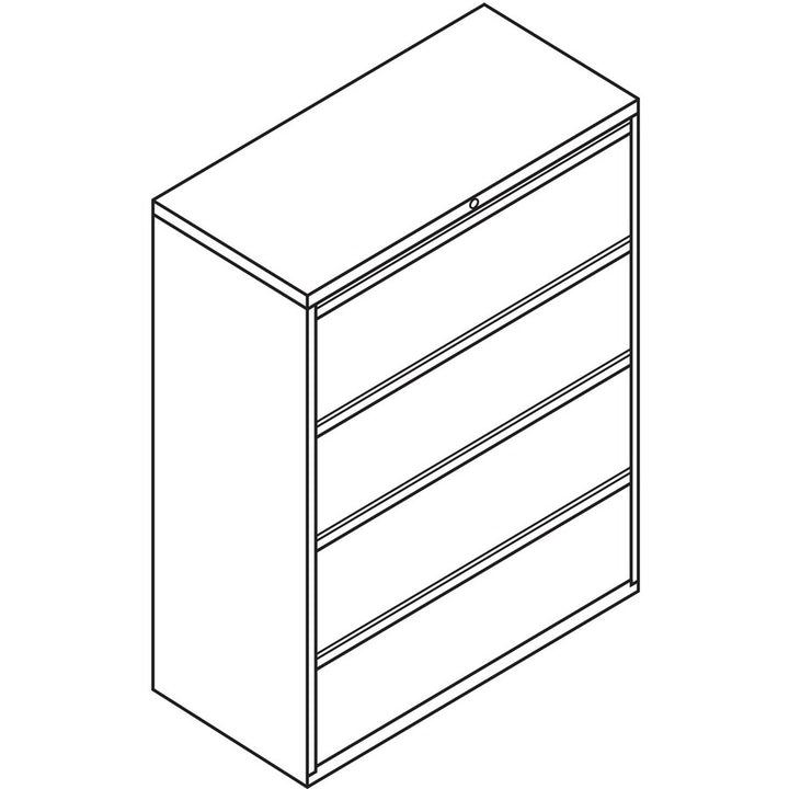 Image of HON® 4-Drawer, Lateral File W/Lock, 42"x19-1/4"x53-1/4", Putty