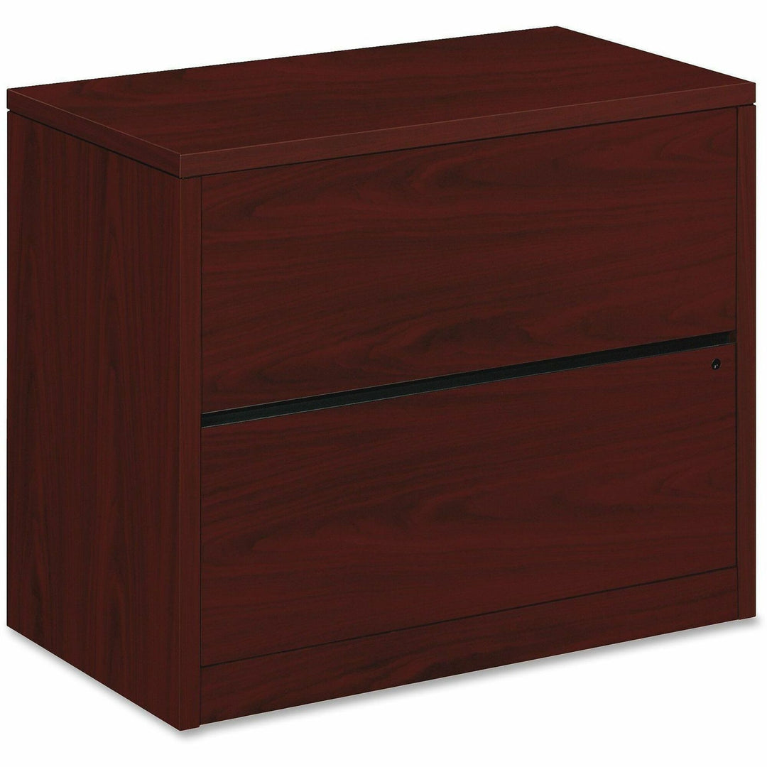Image of HON® 10500 Series Lateral File, 2 Legal/letter-Size File Drawers, Mahogany, 36" X 20" X 29.5"