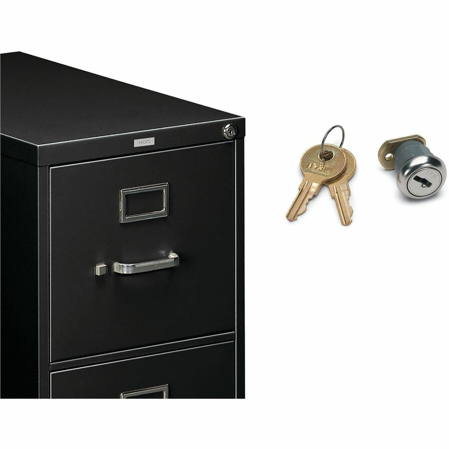 Image of HON® 510 Series Vertical File, 2 Letter-Size File Drawers, Black, 15" X 25" X 29"