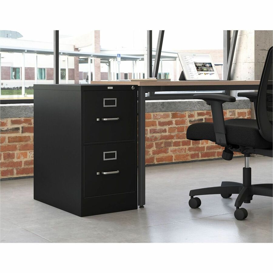 Image of HON® 510 Series Vertical File, 2 Letter-Size File Drawers, Black, 15" X 25" X 29"