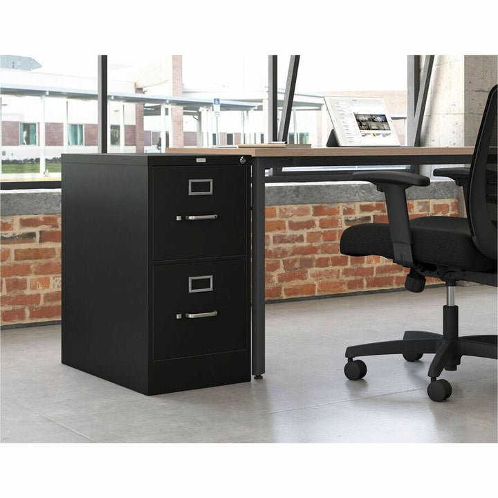 Image of HON® 510 Series Vertical File, 2 Letter-Size File Drawers, Black, 15" X 25" X 29"