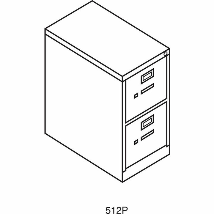 Image of HON® 510 Series Vertical File, 2 Letter-Size File Drawers, Black, 15" X 25" X 29"