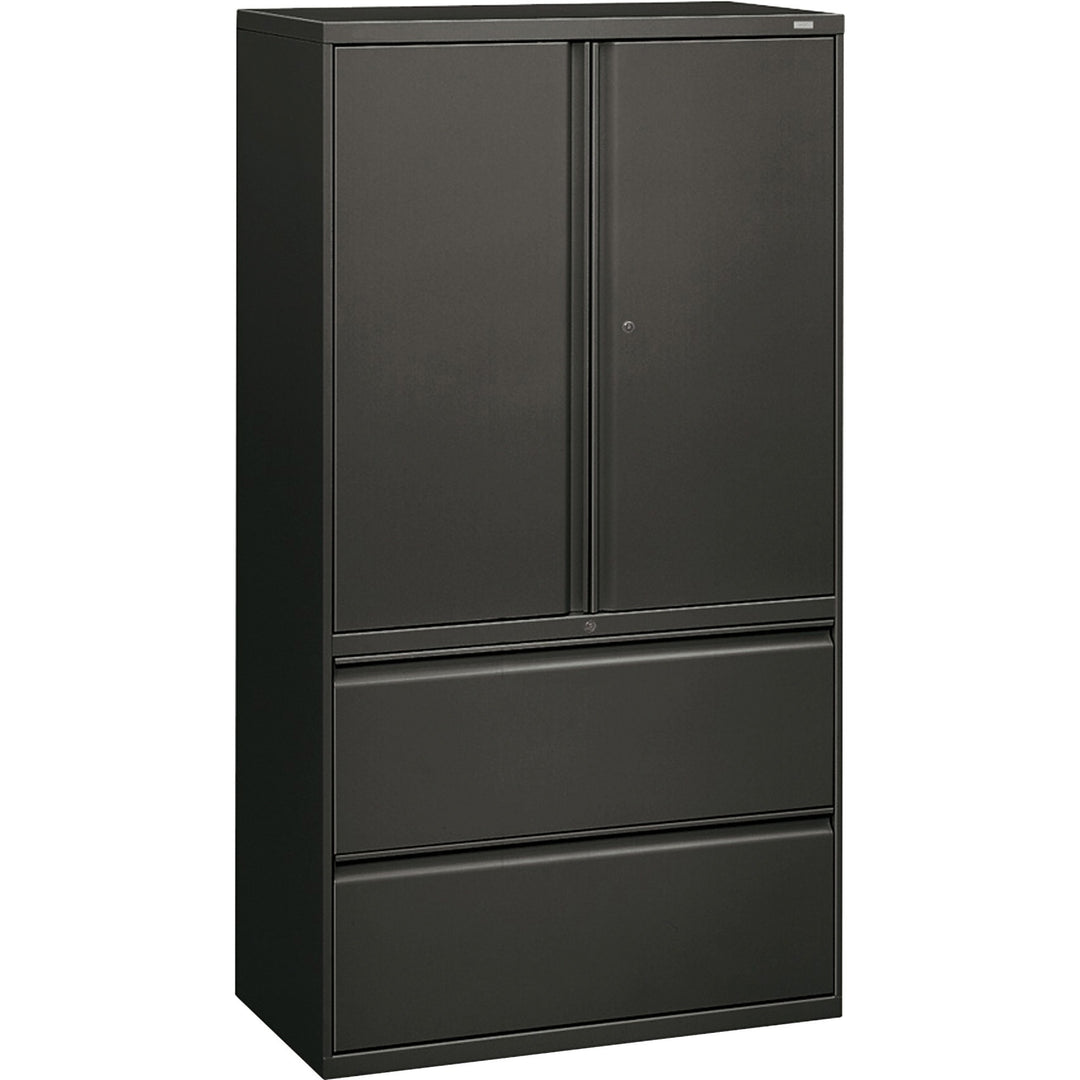 Image of HON® Lateral File,w/ Storage,2-drawer,36"x18"x64-1/2",Charcoal