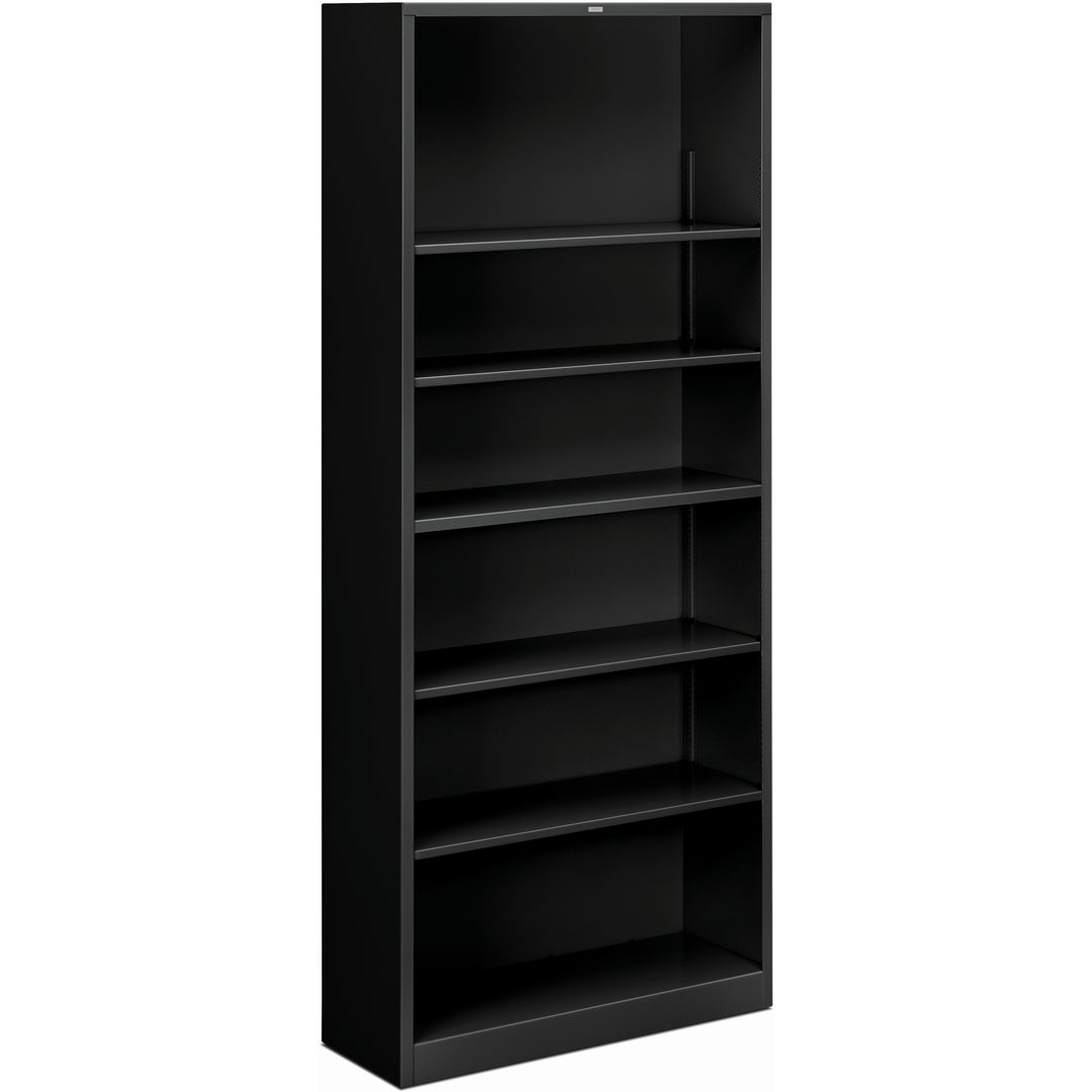 Image of HON® Metal Bookcase, Six-Shelf, 34.5w x 12.63d x 81.13h, Black