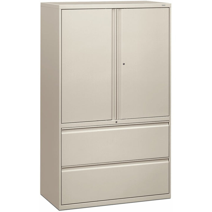 Image of HON® Lateral File,w/ Storage,2-drawer,42"x18"x64-1/2",Light Gray