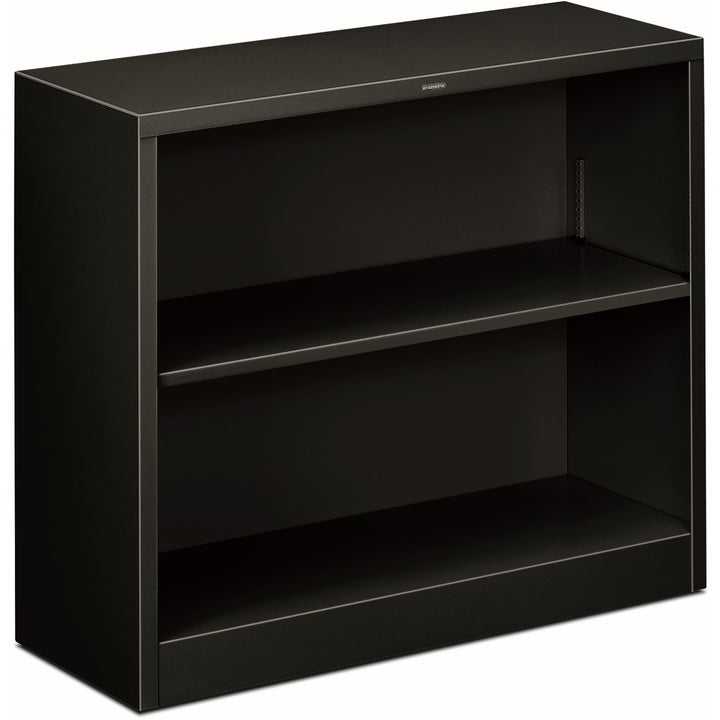 Image of HON® Metal Bookcase, Two-Shelf, 34.5w x 12.63d x 29h, Black