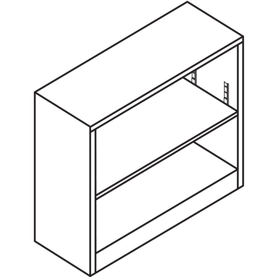 Image of HON® Metal Bookcase, Two-Shelf, 34.5w x 12.63d x 29h, Black