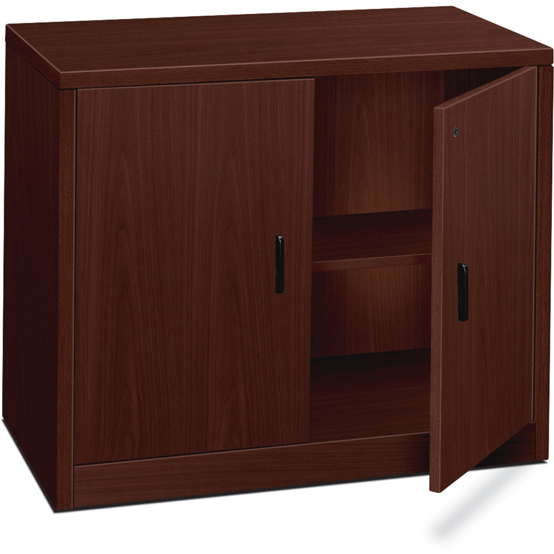 Image of HON® 10500 Series Storage Cabinet w/Doors, 36w x 20d x 29.5h, Mahogany