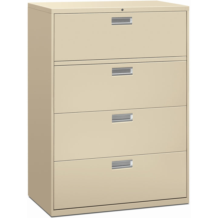 Image of HON® Brigade 600 Series Lateral File, 4 Legal/letter-Size File Drawers, Putty, 42" X 18" X 52.5"