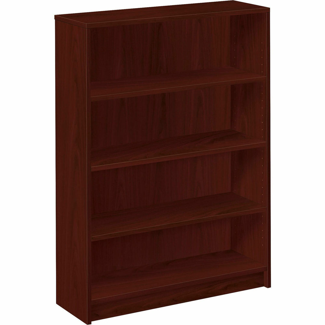 Image of HON® 4 Shelf Bookcase, 3 Adj., 36"Wx11-1/2"Dx48-3/4"H, Mahogany