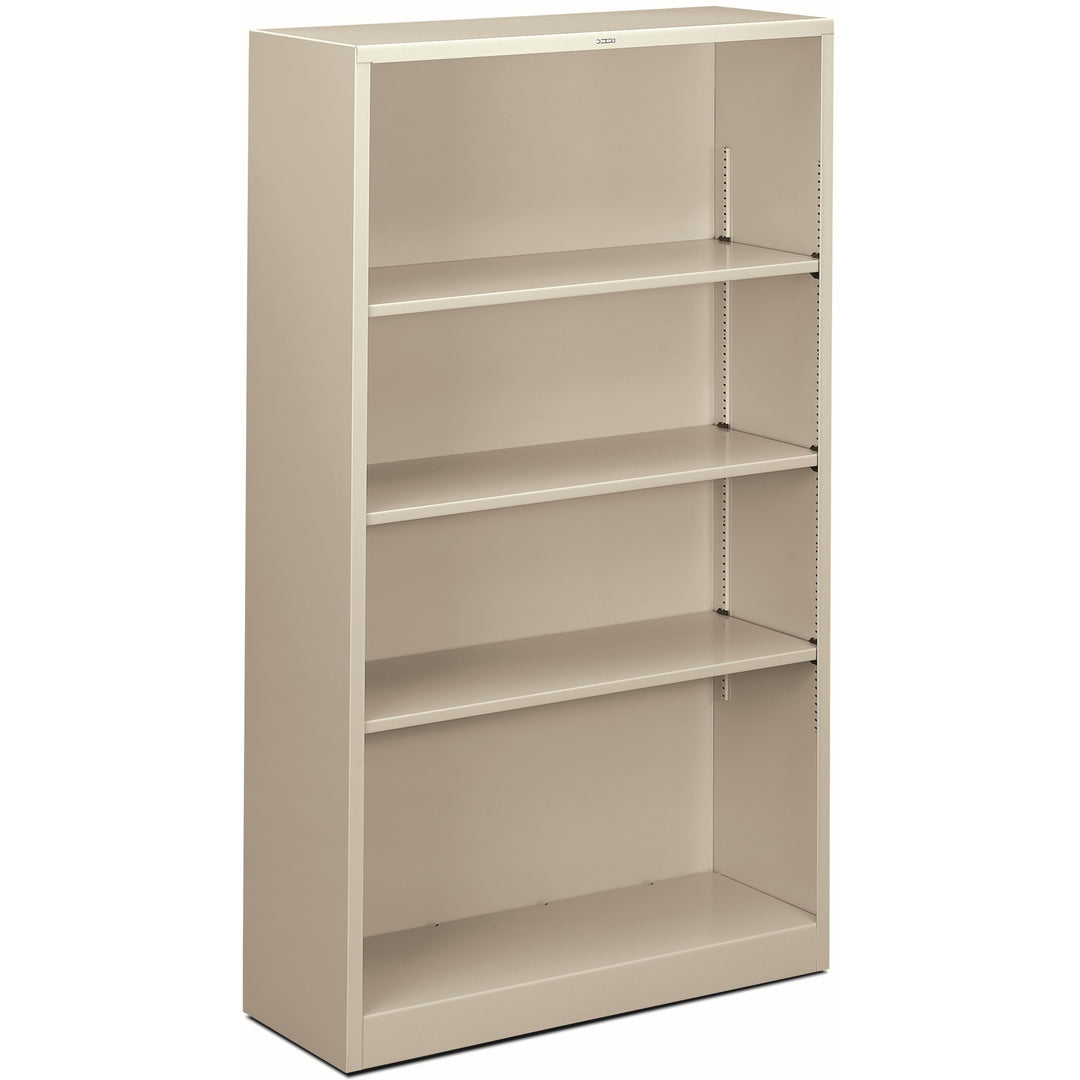 Image of HON® Metal Bookcase, Four-Shelf, 34.5w x 12.63d x 59h, Light Gray