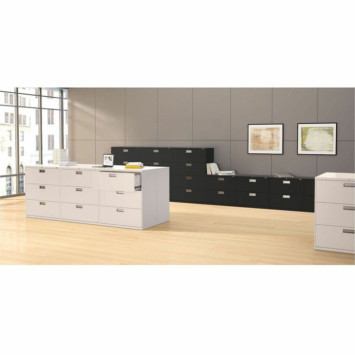 Image of HON® Brigade 600 Series Lateral File, 4 Legal/letter-Size File Drawers, Black, 36" X 18" X 52.5"