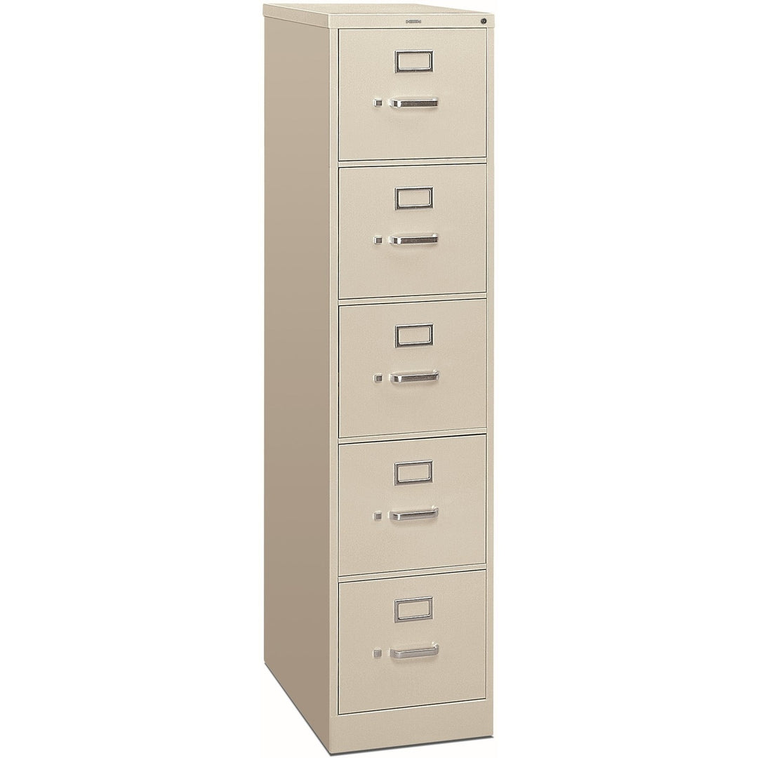 Image of HON® 310 Series Vertical File, 5 Letter-Size File Drawers, Light Gray, 15" X 26.5" X 60"
