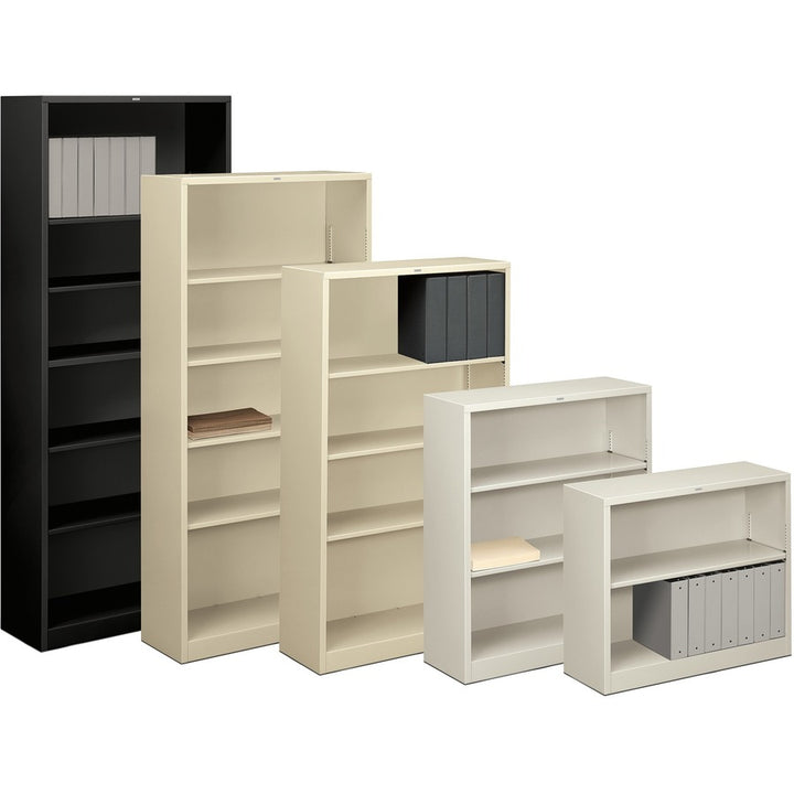 Image of HON® Metal Bookcase, Five-Shelf, 34.5w x 12.63d x 71h, Putty
