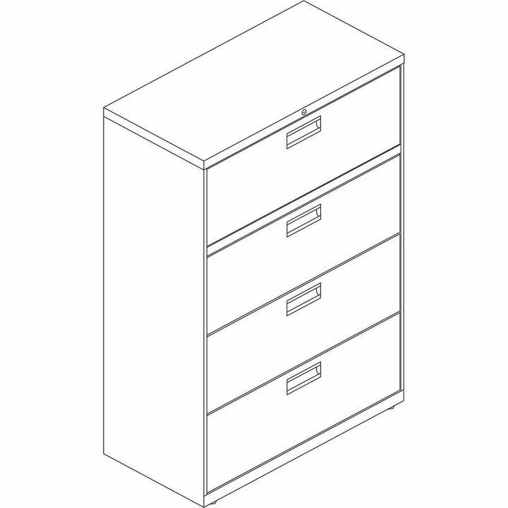Image of HON® Brigade 600 Series Lateral File, 4 Legal/letter-Size File Drawers, Putty, 36" X 18" X 52.5"