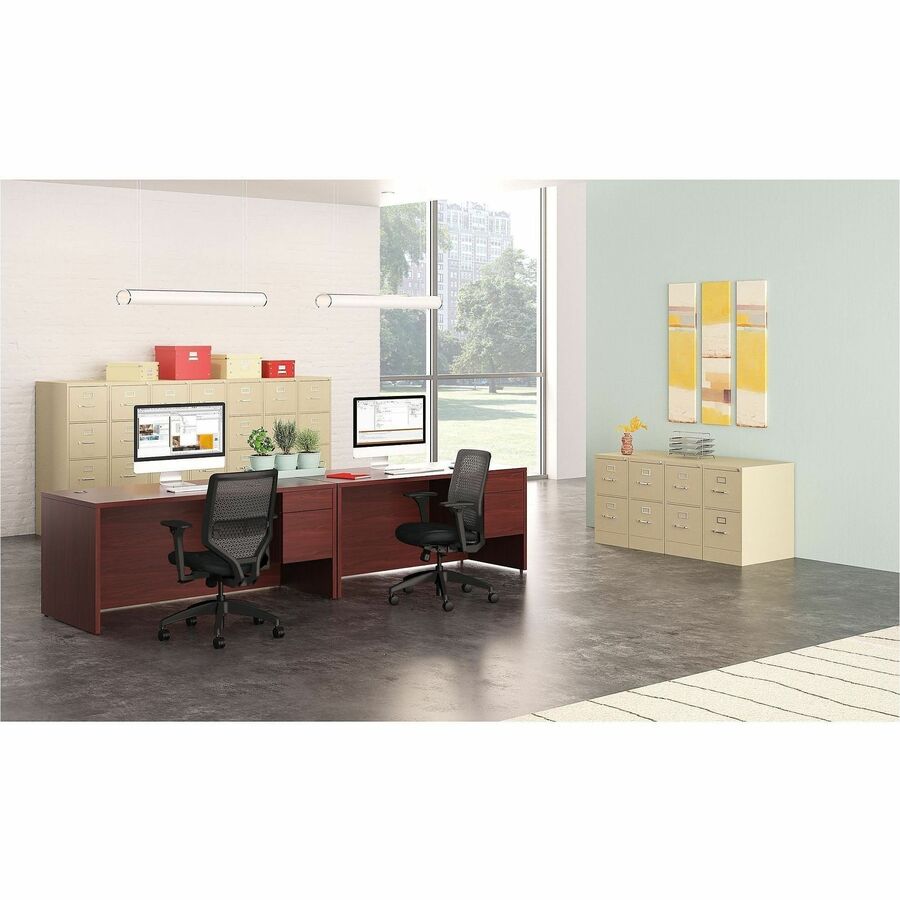 Image of HON® 510 Series Vertical File, 4 Letter-Size File Drawers, Putty, 15" X 25" X 52"
