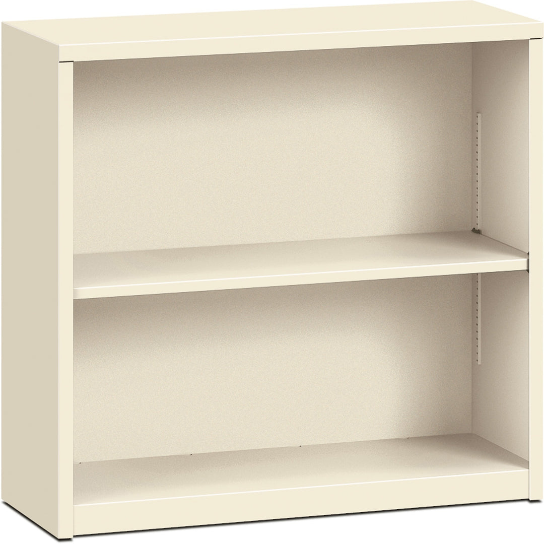 Image of HON® Metal Bookcase, Two-Shelf, 34.5w x 12.63d x 29h, Putty