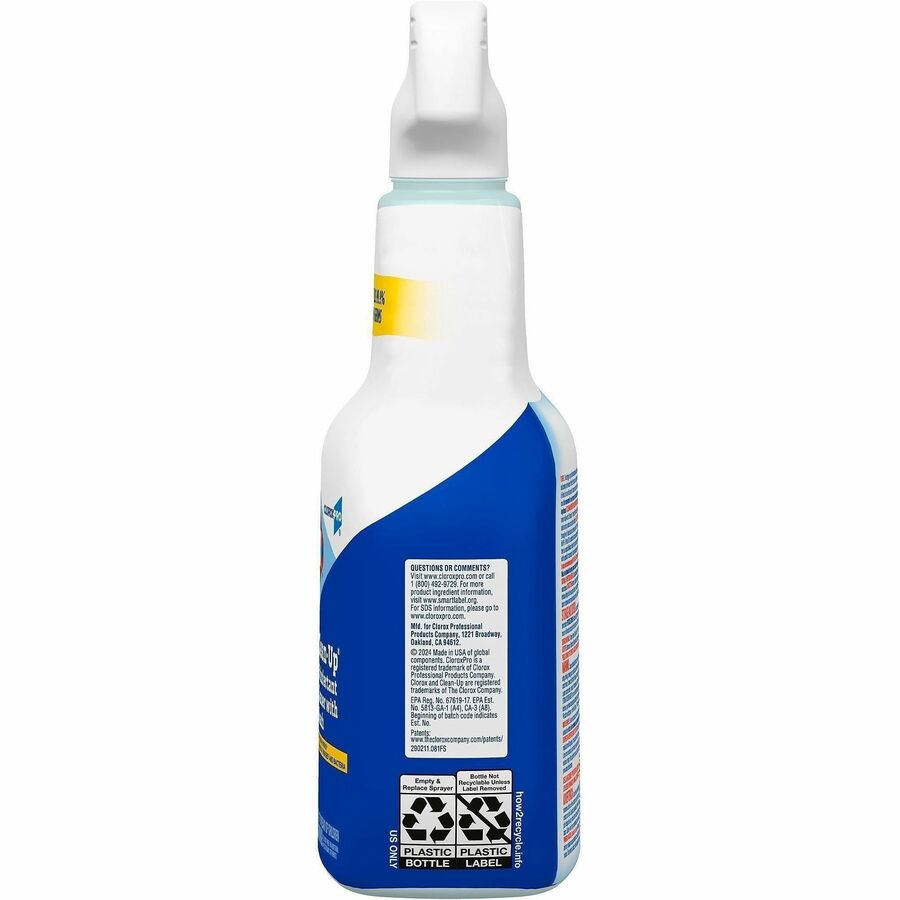 Image of CloroxPro™ 35417 Clean-Up Disinfectant Cleaner Spray with Bleach, Ready-To-Use, 32 fl oz (1 quart), Clear, 1 Each
