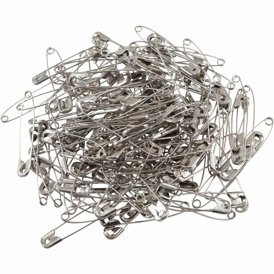 Image of Charles Leonard® Safety Pins, Nickel-Plated, Steel, 1.5" Length, 144/Pack