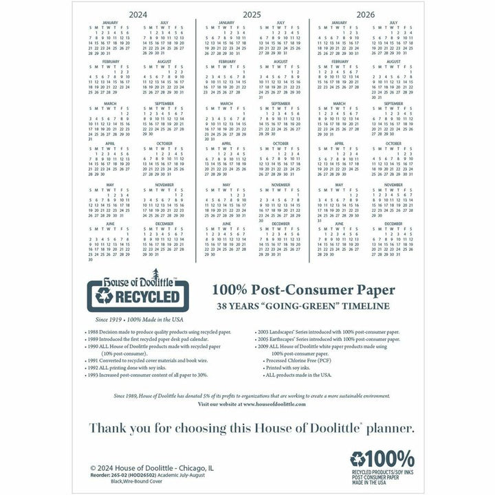 Image of House of Doolittle 265-02 14-month Academic Monthly Planner