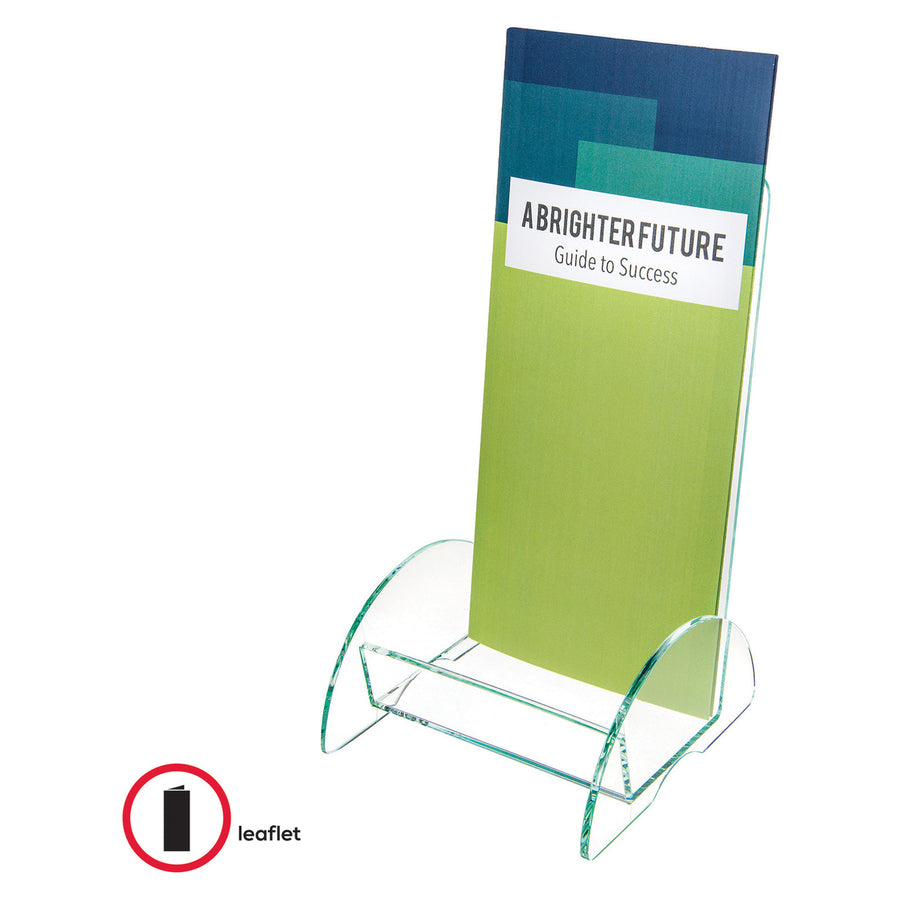 Image of deflecto® Euro-Style Docuholder, Leaflet Size, 4.5w X 4.5d X 7.88h, Green Tinted