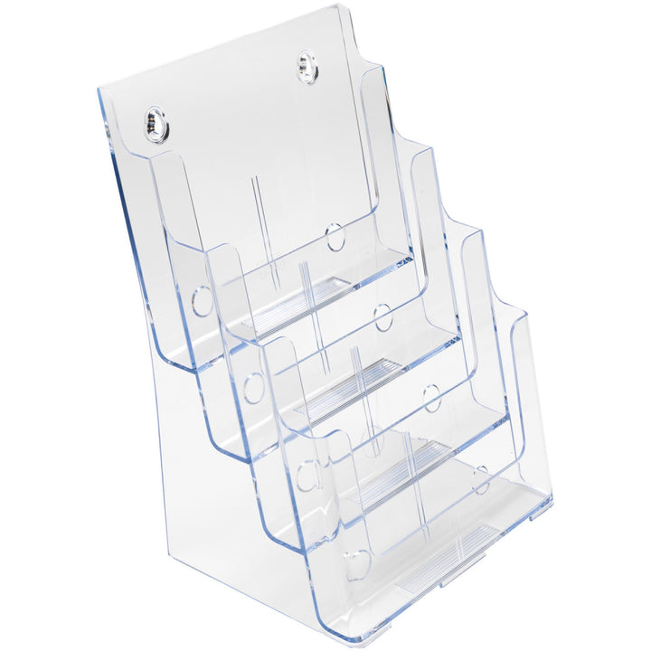 Image of deflecto® 4-Compartment DocuHolder, Magazine Size, 9.38w x 7d x 13.63h, Clear