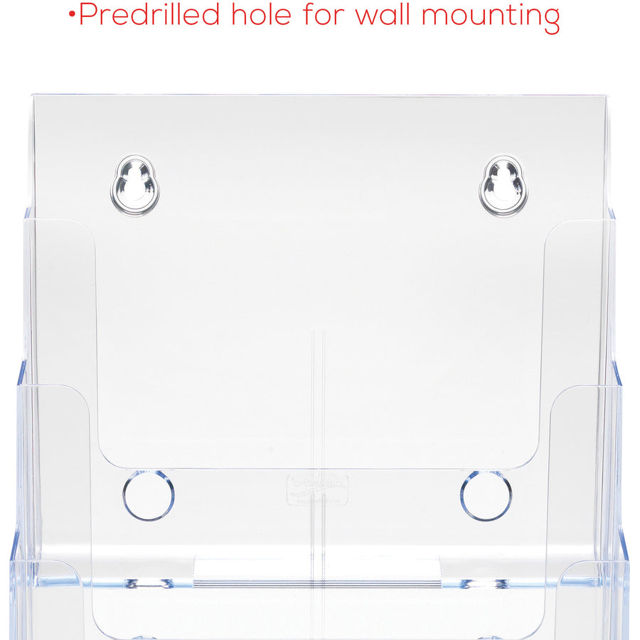 Image of deflecto® 4-Compartment DocuHolder, Magazine Size, 9.38w x 7d x 13.63h, Clear