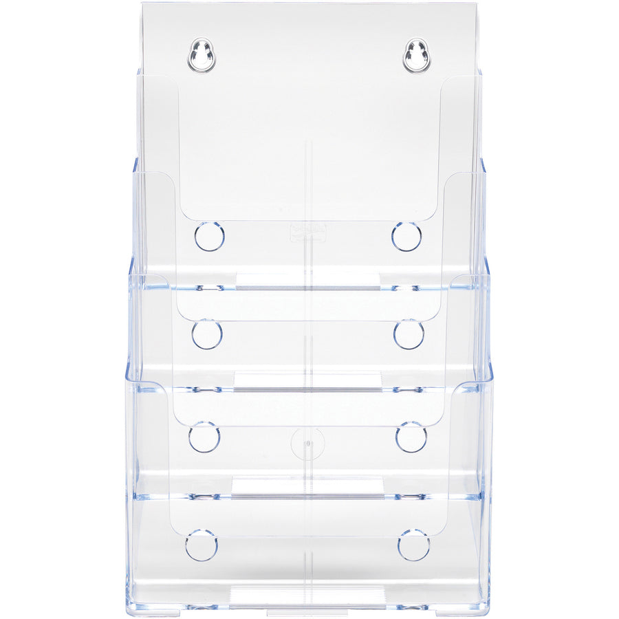 Image of deflecto® 4-Compartment DocuHolder, Magazine Size, 9.38w x 7d x 13.63h, Clear